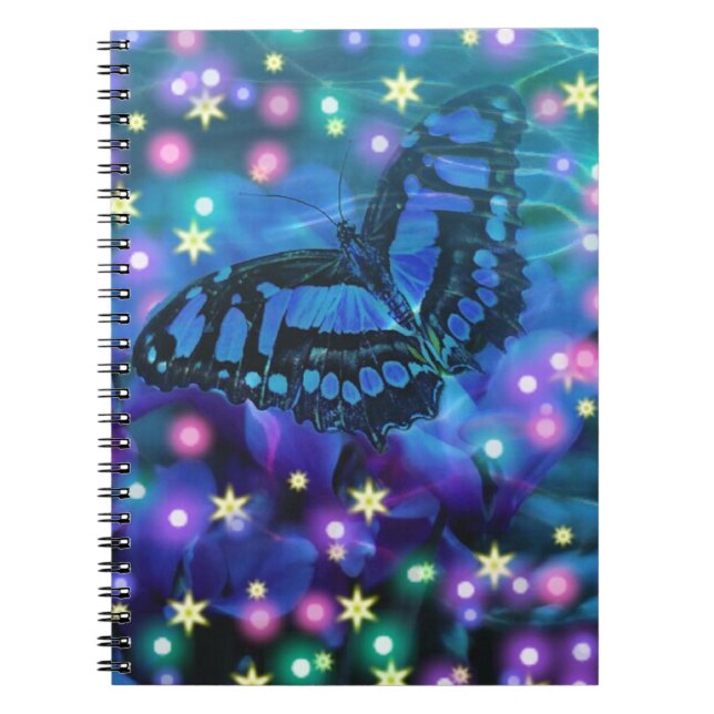 Caderno Espiral Borboleta Azul Mágica (Frente)