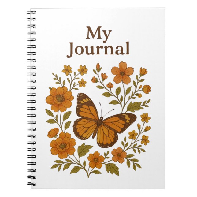 Caderno Espiral 🦋 Borboleta Brilhante 🌸 Planejador (Frente)