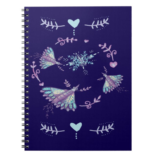 Caderno Espiral borboleta de inverno (Frente)