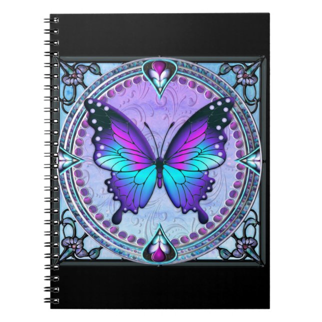 Caderno Espiral Borboleta de sublimação com fundo (Frente)