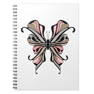 Caderno Espiral Borboleta de trabalho aberto