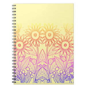 Caderno Espiral Borboleta do arco-íris e Damybugs