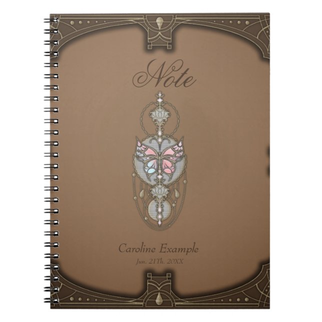 Caderno Espiral Borboleta estilizada (Frente)