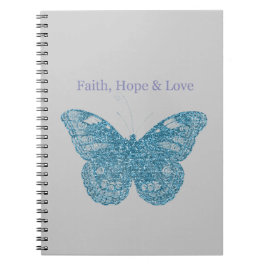 Caderno Espiral Borboleta Fé, Esperança, Amor
