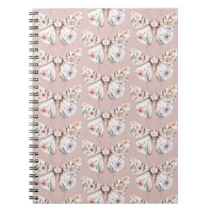 Caderno Espiral Borboleta Floral Boho Wildflower