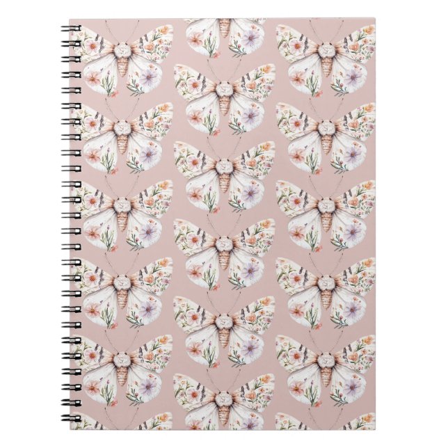 Caderno Espiral Borboleta Floral Boho Wildflower (Frente)