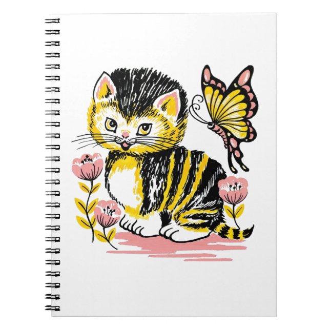 Caderno Espiral Borboleta & Gatinho (Frente)