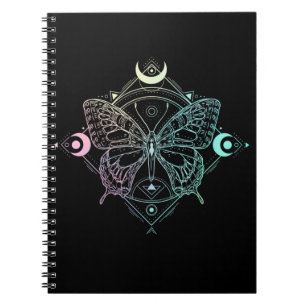 Caderno Espiral Borboleta Gótica de Moa Gótico Pastel Wicca Cres