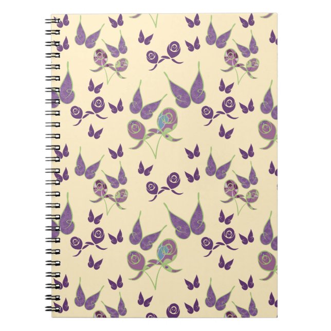 Caderno Espiral Borboleta Joy em Cream Notebook Bloco (Frente)