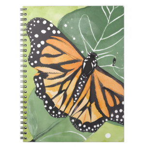 Caderno Espiral Borboleta Monarca   Aquarela Bonita