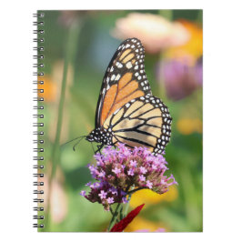 Caderno Espiral Borboleta Monarca no Vazio Verbena
