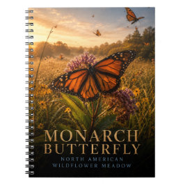 Caderno Espiral Borboleta Monarca Prado de Flores Silvestres ANIMA