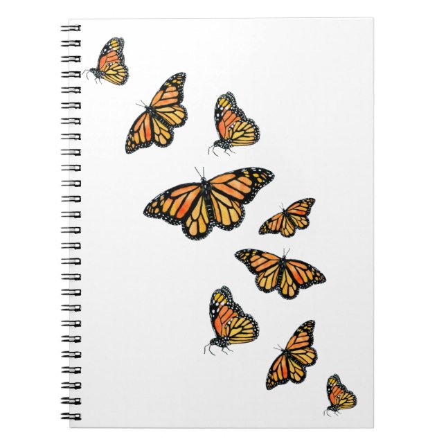 Caderno Espiral Borboleta monarca simples e elegante (Frente)