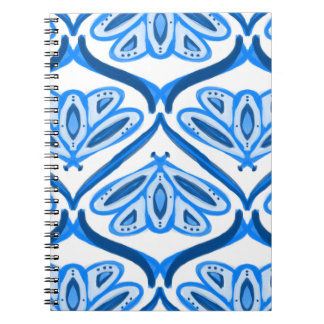 Caderno Espiral Borboleta Moth Azul Aquarela Parece Branca Bonita