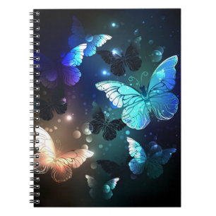 Caderno Espiral Borboleta Noturna Flutuante