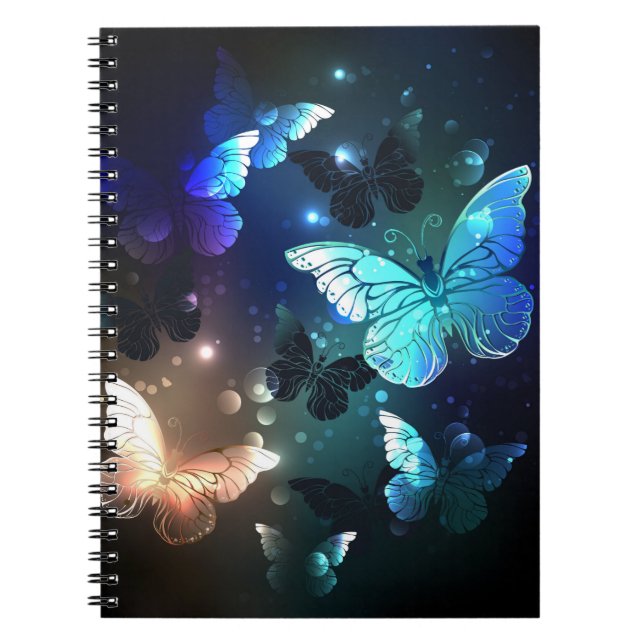 Caderno Espiral Borboleta Noturna Flutuante (Frente)