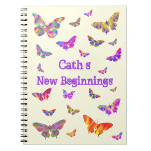 Caderno Espiral Borboleta Psicodélica Colorida Art Cath Add Name
