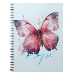 Caderno Espiral Borboleta Rosa Esperança Inspiradora