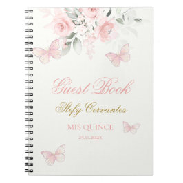 Caderno Espiral Borboleta Rosa Quinceañera Guest