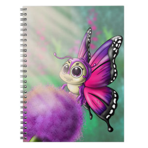 Caderno Espiral Borboleta Roxa