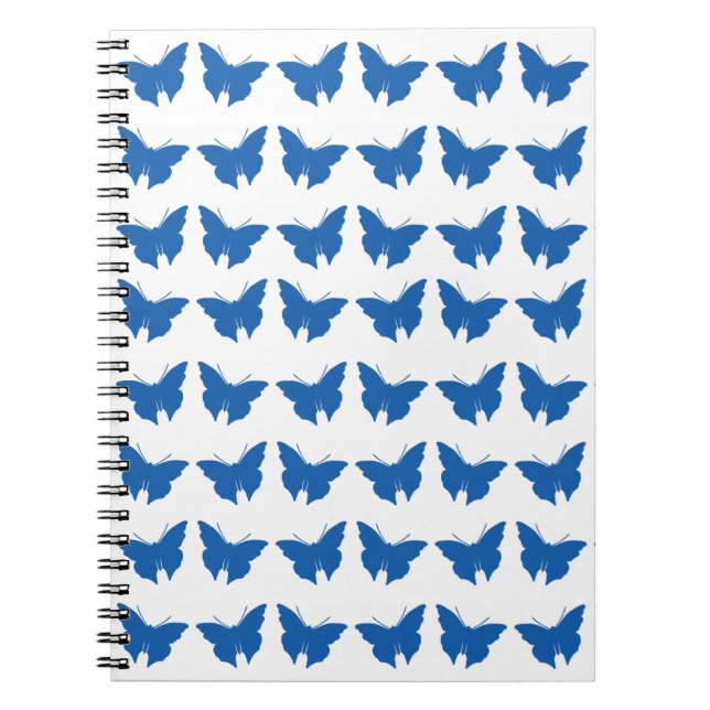 Caderno Espiral Borboletas Azuis de Denim (Frente)