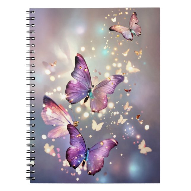 Caderno Espiral Borboletas brilhantes (Frente)