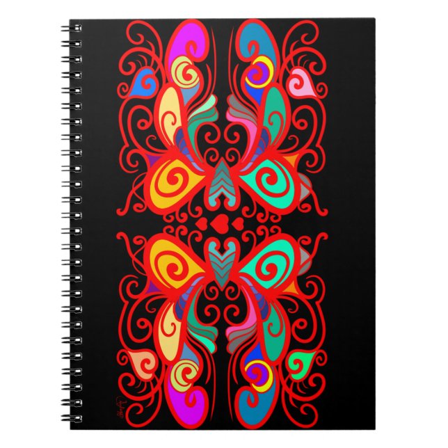 Caderno Espiral Borboletas coloridas (Frente)