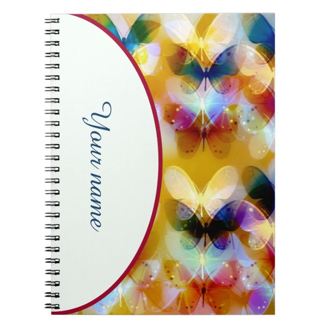 Caderno Espiral Borboletas coloridas personalizadas (Frente)