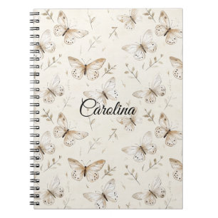 Caderno Espiral Borboletas de Creme Chic