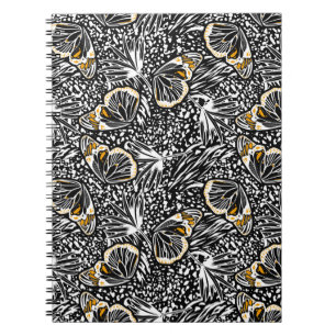 Caderno Espiral Borboletas de esboço de mão da moda voando mistura