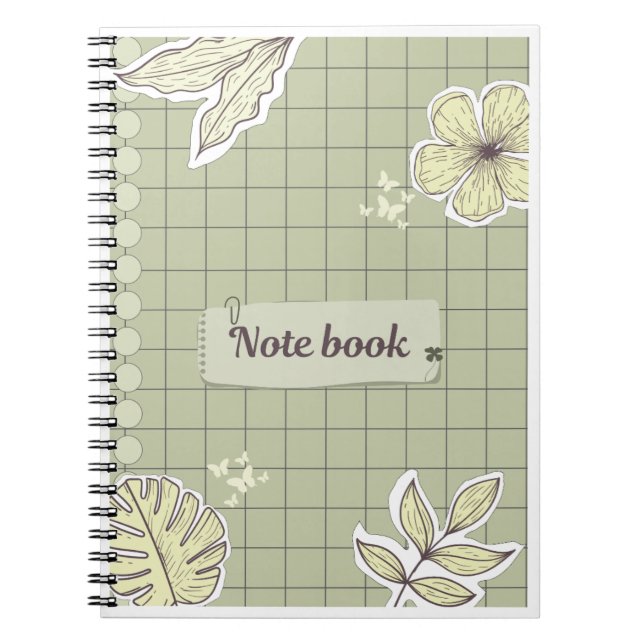 Caderno Espiral Borboletas de flores fofas (Frente)