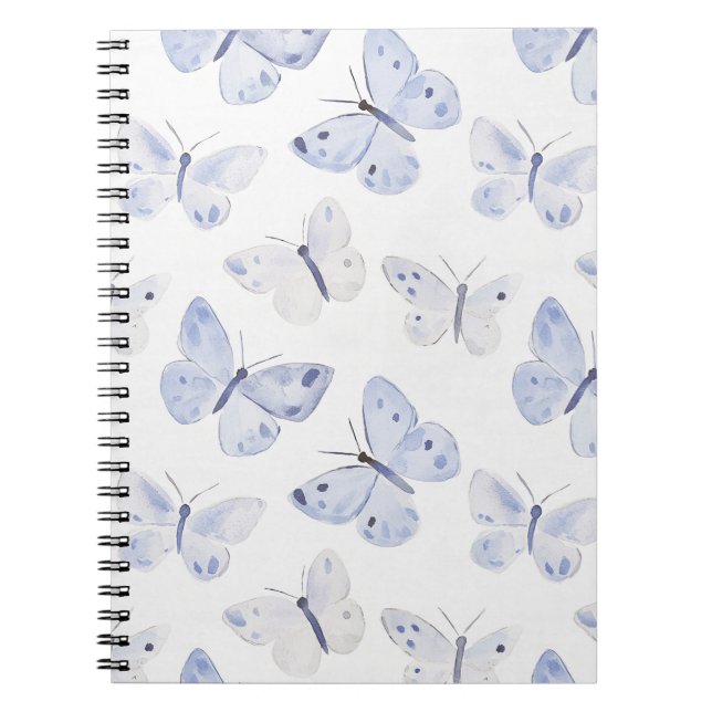 Caderno Espiral Borboletas de Lavanda roxas (Frente)