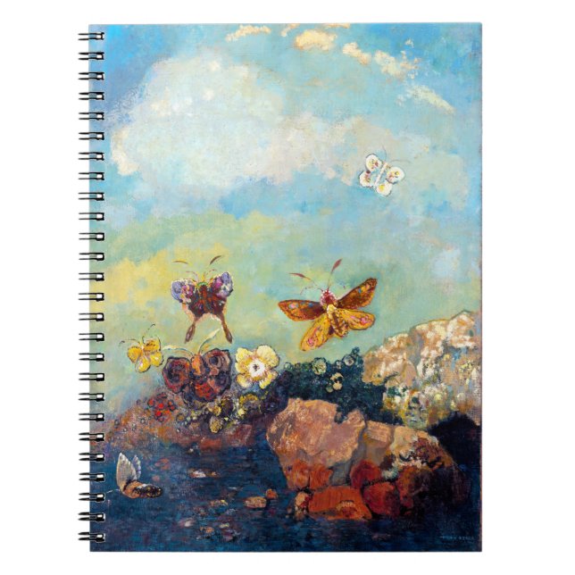 Caderno Espiral Borboletas de Odilon Redon, Borboleta Branca (Frente)
