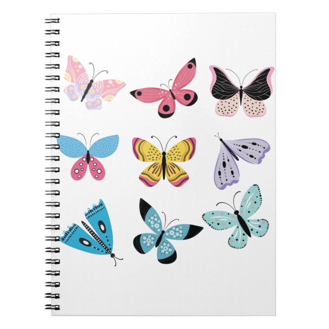 Caderno Espiral Borboletas do Springtime (Frente)