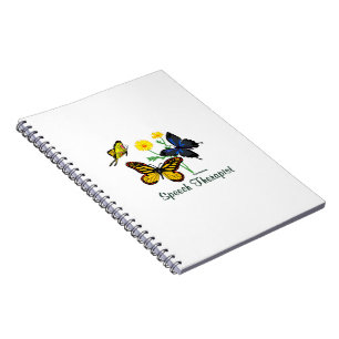 Caderno Espiral Borboletas do terapeuta de discurso