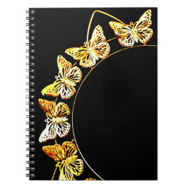 Caderno Espiral Borboletas Douradas
