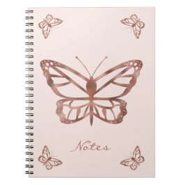 Caderno Espiral Borboletas e texto personalizado com aparência de 