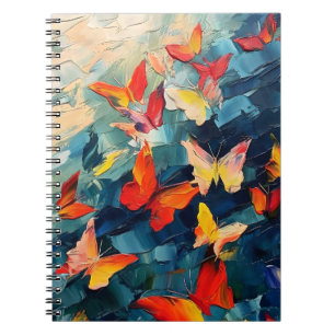 Caderno Espiral Borboletas em Movimento – Voo Abstrato Expressivo