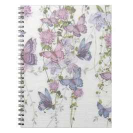 Caderno Espiral Borboletas em notebook rosa e azul