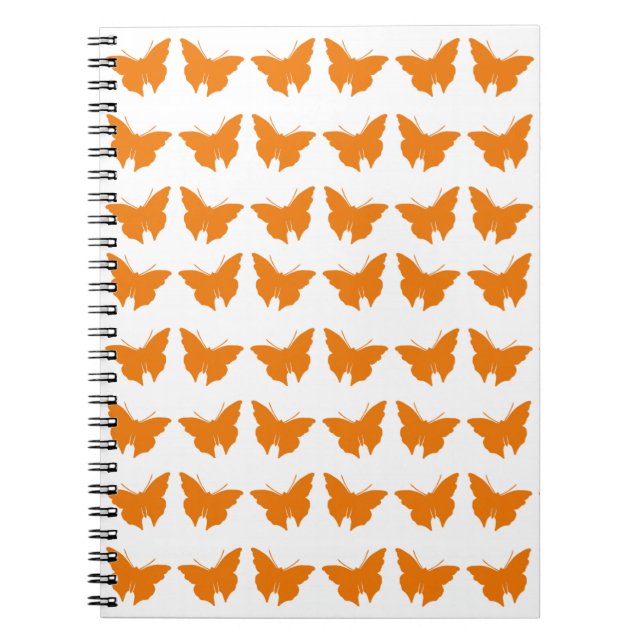 Caderno Espiral Borboletas Laranja Negrito (Frente)