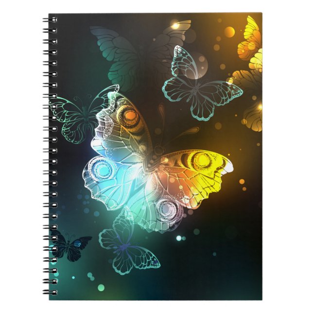 Caderno Espiral Borboletas luminosas e borboletas noturnas (Frente)