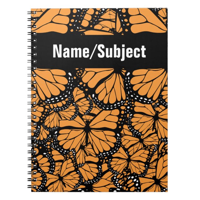 Caderno Espiral Borboletas Monarcas Personalizáveis (Frente)