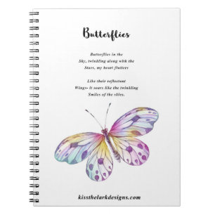 Caderno Espiral Borboletas - poesia - Jessica Fuqua -