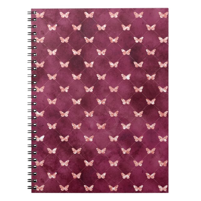 Caderno Espiral Borboletas Rosa Turvas (Frente)