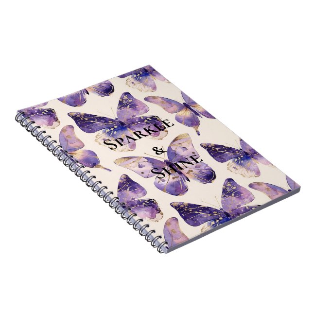 Caderno Espiral Borboletas roxas (Lado Direito)