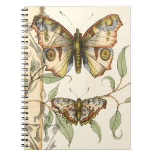 Caderno Espiral Borboletas Tandem Sobre Folhas Verde