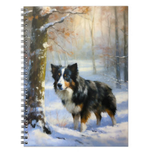 Caderno Espiral Borda Collie Deixe-o nevar no Natal