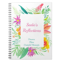 Borda Floral Tropical Aquarela Personalizar