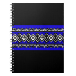 Caderno Espiral Bordado azul
