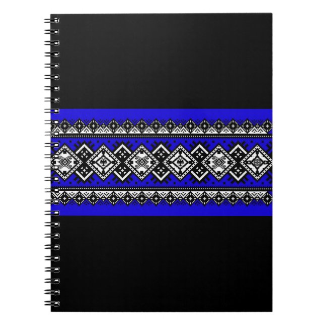 Caderno Espiral Bordado azul (Frente)